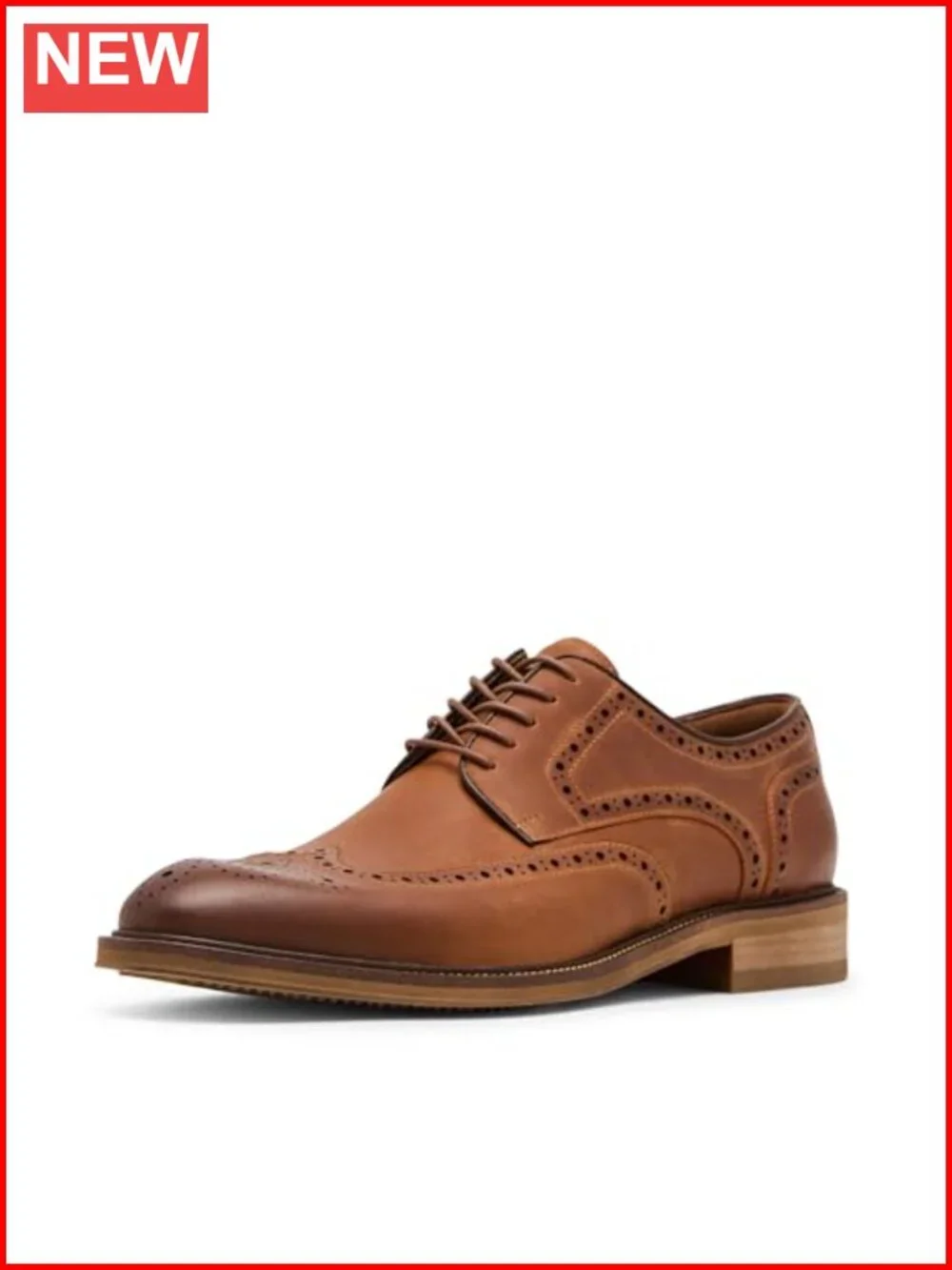 Classic Leather Oxford Dress Shoe Lace-Up Business Formal Round Toe Block Heel